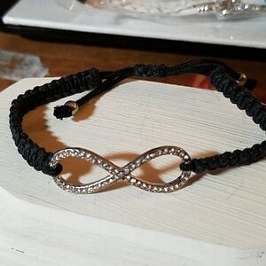 Infinity Rhinestone Black Rasta Bracelet